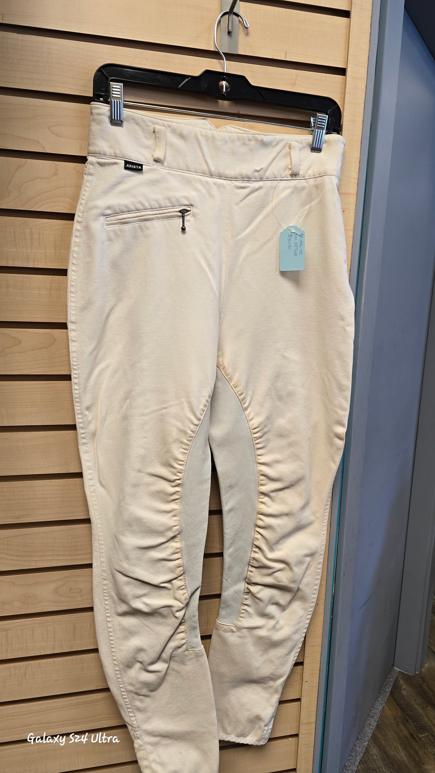 White Arista Full Seat Breeches, 28 Tall