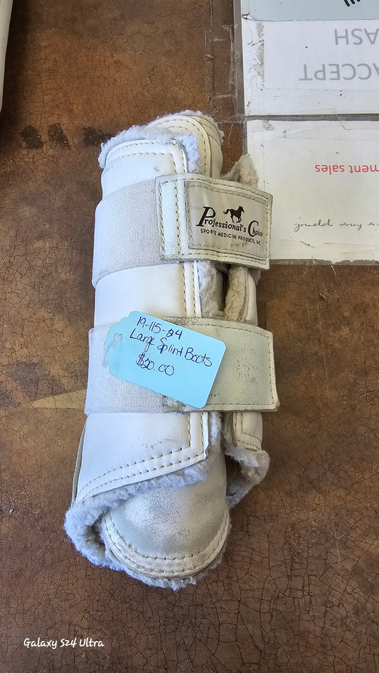 White Professionals Choice Splint Boots, Large