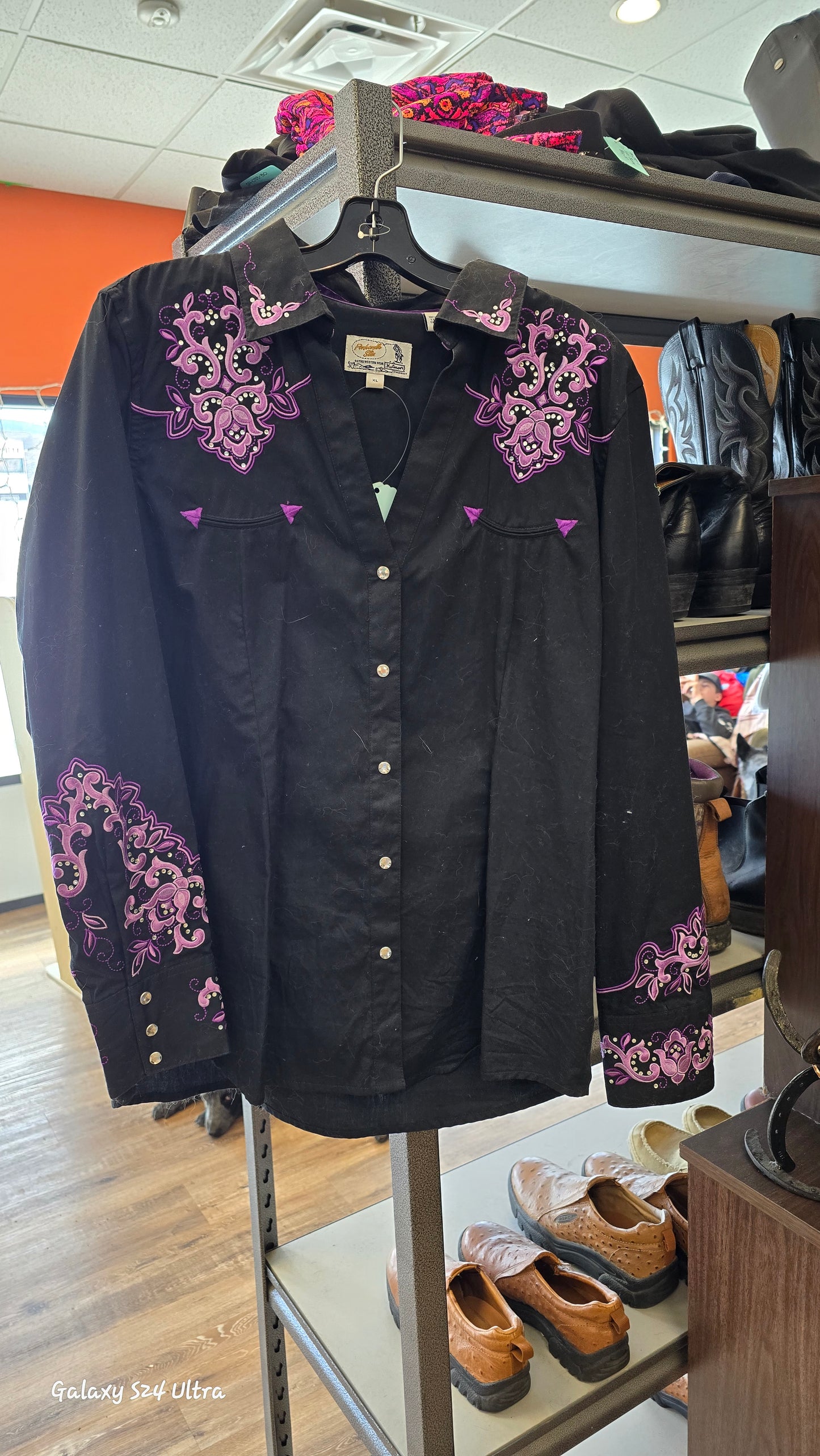 Black Panhandle Western Shirt, XL